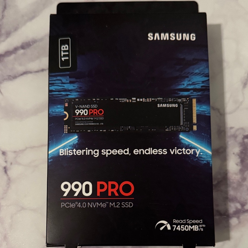 Samsung 990 PRO 1TB SSD - Black and Red